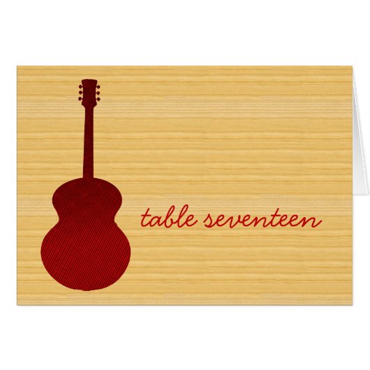 Red Country Gitarre Tischnummer Card (Vorderseite (Horizontal))