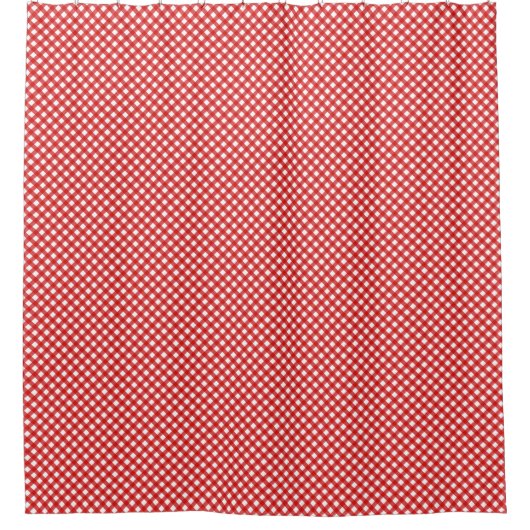 Red Country Style Gingham Pattern Duschvorhang (Vorderseite)