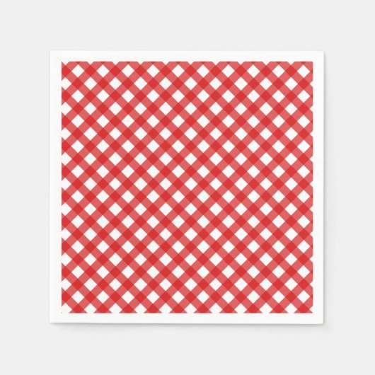 Red Country Style Gingham Pattern Serviette (Vorderseite)
