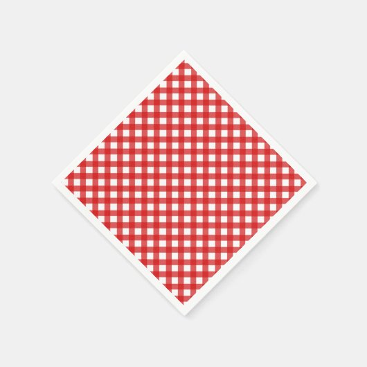 Red Country Style Gingham Pattern Serviette (Ecke)