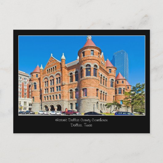 Red Courthouse Downtown Dallas Texas Postcard Postkarte (Vorderseite)