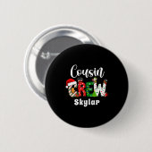 Red Cousin Crew Christmas Retro  Button (Vorne & Hinten)