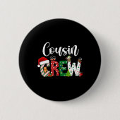 Red Cousin Crew Christmas Retro  Button (Vorderseite)