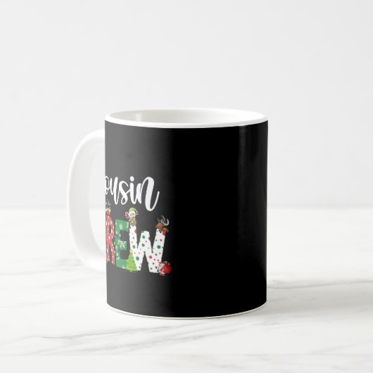 Red Cousin Crew Christmas Retro Kaffeetasse (Vorderseite Links)