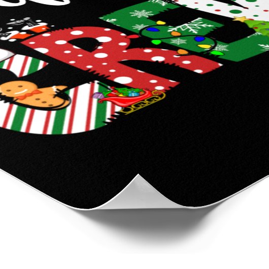 Red Cousin Crew Christmas Retro Poster (Ecke)