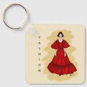 Red Couture Shape with Soft Yellow Atmosphere Schlüsselanhänger (Vorderseite)