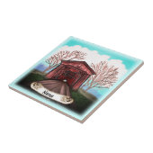 Red Covered Bridge Fliese (Seite)