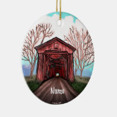 Red Covered Bridge Keramik Ornament (Rechts)