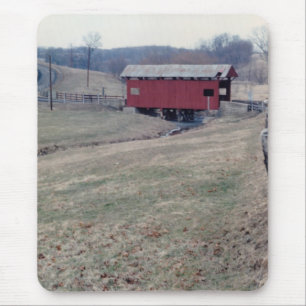 Red Covered Bridge Mousepad