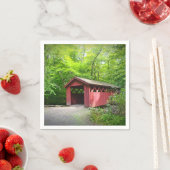 Red Covered Bridge Paper Napkin Serviette (Beispiel)