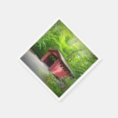 Red Covered Bridge Paper Napkin Serviette (Ecke)