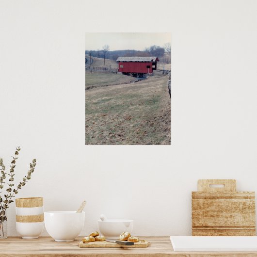 Red Covered Bridge Poster (Küche)