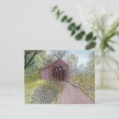 Red Covered Bridge Postkarte (Stehend Vorderseite)