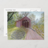 Red Covered Bridge Postkarte (Vorne/Hinten)