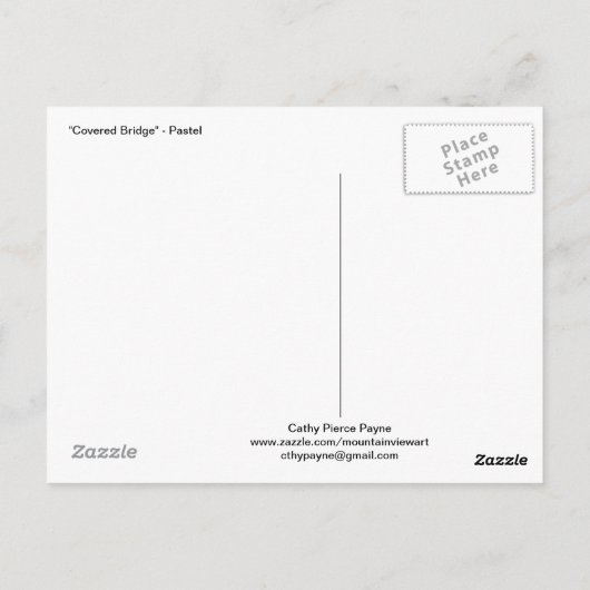 Red Covered Bridge Postkarte (Rückseite)