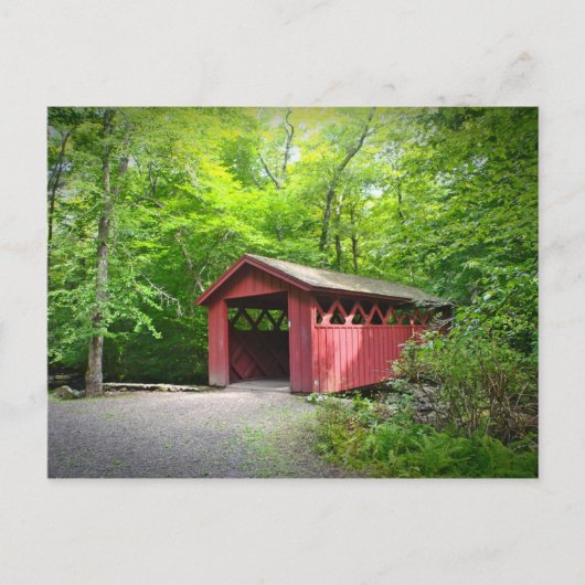 Red Covered Bridge Postkarte (Vorderseite)