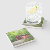 Red Covered Bridge Steinuntersetzer (Seitenansicht)