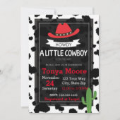 Red Cow Boy Baby Shower Einladung (Vorderseite)