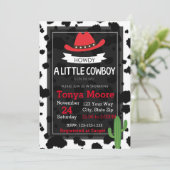 Red Cow Boy Baby Shower Einladung (Stehend Vorderseite)