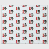 Red Cowboy Boot Grad Cap und Diploma Abschluss Geschenkpapier (Flach)