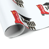 Red Cowboy Boot Grad Cap und Diploma Abschluss Geschenkpapier (Rolleneckpunkt)