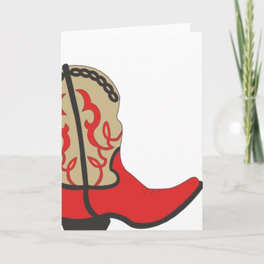 Red Cowboy Boot Karte (Vorderseite)