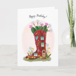 Red Cowboy Boot und Cactus Birthday Card Karte