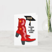 Red Cowboy Boots Abschluss Karte (Vorderseite)