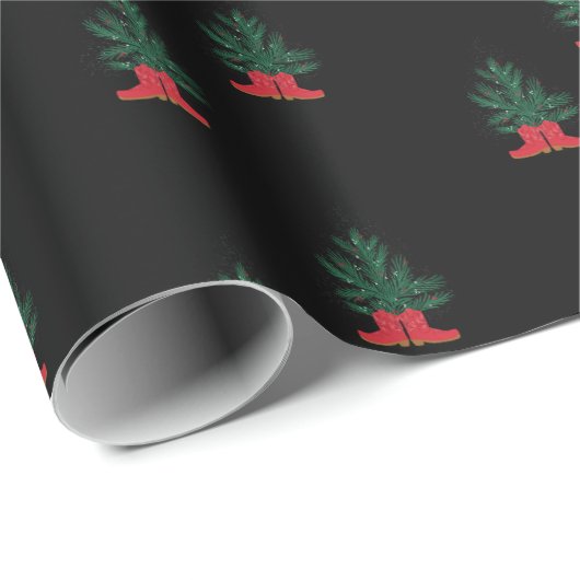Red Cowboy Boots and Spruce Geschenkpapier (Rolleneckpunkt)