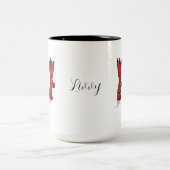 Red Cowboy Boots Country Script Custom Zweifarbige Tasse (Mittel)
