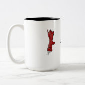 Red Cowboy Boots Country Script Custom Zweifarbige Tasse (Links)