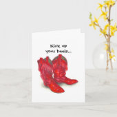 Red Cowboy Boots Geburtstagskarte Karte (Gelbe Blume)