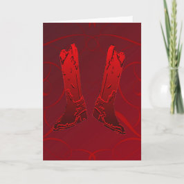 Red Cowboy Boots Grußkarte Feiertagskarte