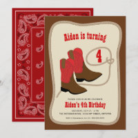 Red Cowboy Boots | Jungs Western Geburtstagsparty