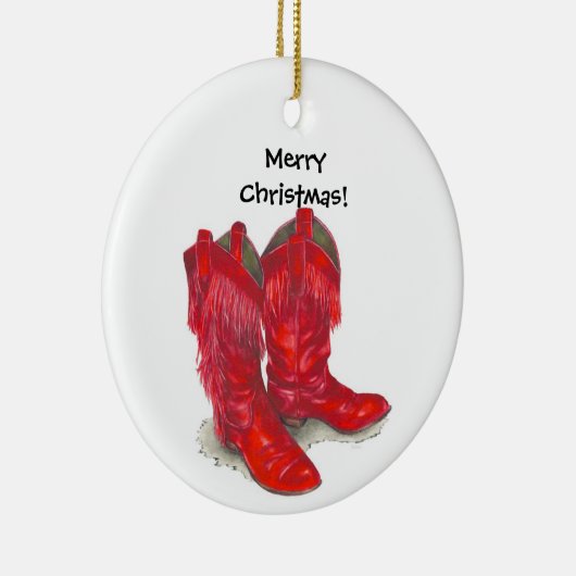 Red Cowboy Boots Ornament (Rechts)