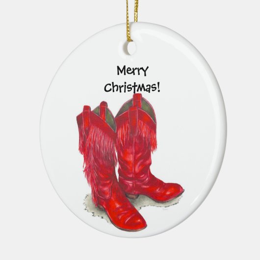 Red Cowboy Boots Ornament (Links)