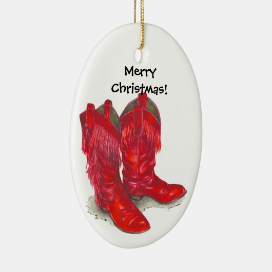 Red Cowboy Boots Ornament (Rechts)