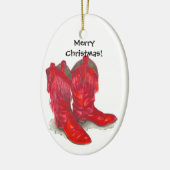 Red Cowboy Boots Ornament (Links)