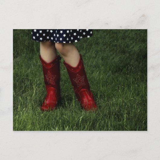 Red Cowboy Boots Postkarte (Vorderseite)