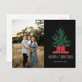 Red Cowboy Boots und Spruce Frohe Weihnachten (Vorne/Hinten)