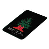 Red Cowboy Boots und Spruce Frohe Weihnachten Magnet (Linke Seite)