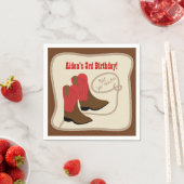 Red Cowboy Boots Western Geburtstagsparty Serviette (Beispiel)