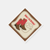 Red Cowboy Boots Western Geburtstagsparty Serviette (Ecke)