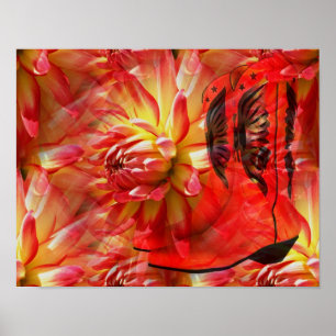 Red Cowgirl Boots Dahlia Blume Fantasy Art Poster