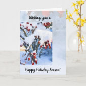 Red Crab Apple Berries - Snow Holiday Card Karte (Gelbe Blume)
