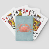 Red Crab auf Denim Playing Cards Spielkarten (Rückseite)