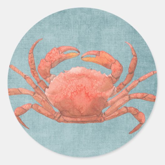 Red Crab auf Denim Stickers (Vorderseite)
