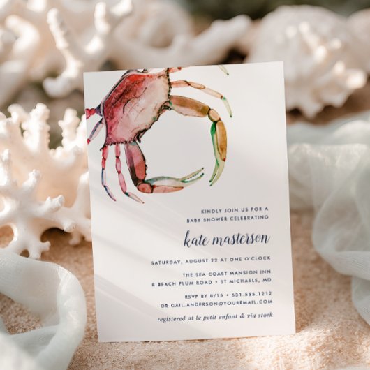 Red Crab Baby Shower Einladung