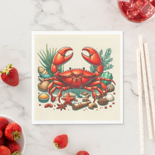 Red Crab Bake Serviette (Beispiel)