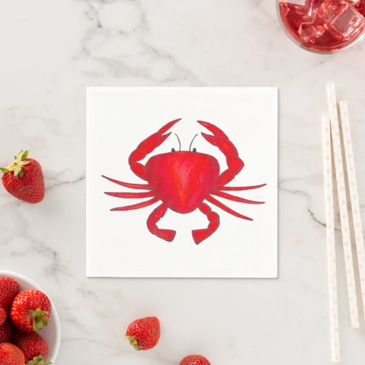 Red Crab Baltimore Maryland Crabs Beach Napkins Serviette (Beispiel)